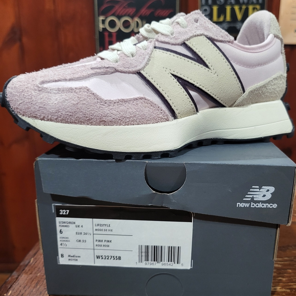 New Balance 327 Mauve and Cream Sneakers